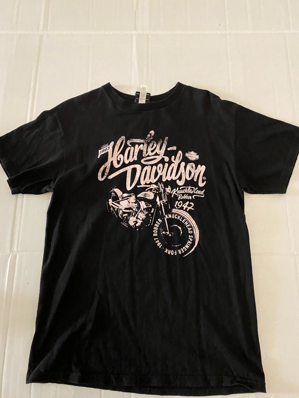 Harley-Davidson Black Tee Women’s Vintage Knuckle Heads DBL Sided Mexico Medium